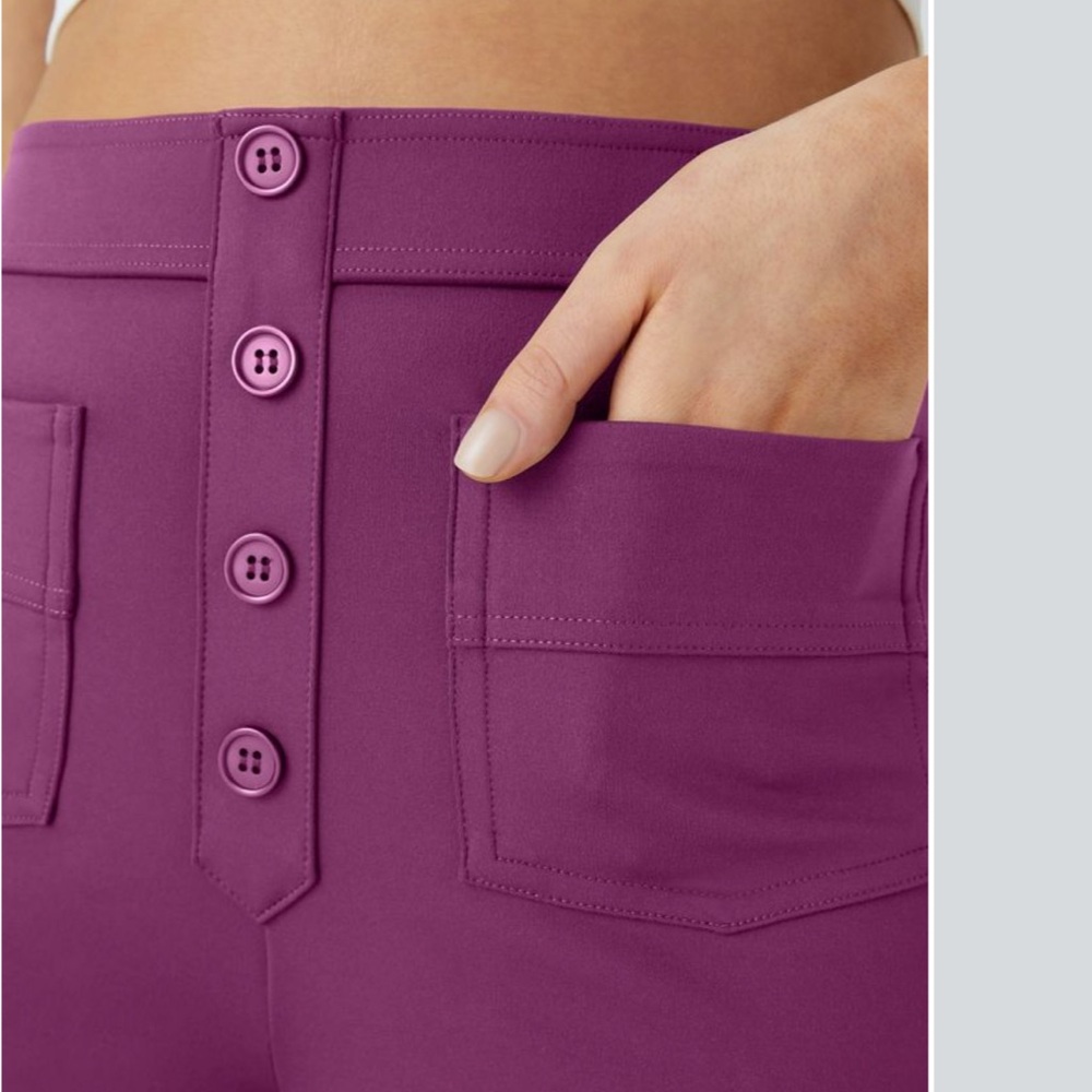 Halara NEW High Waisted 4 Button Multiple Pockets Straight Leg Casual Pants XS
